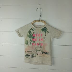 Oshkosh girls size 24 mos paris landscape design top with neon lettering cream